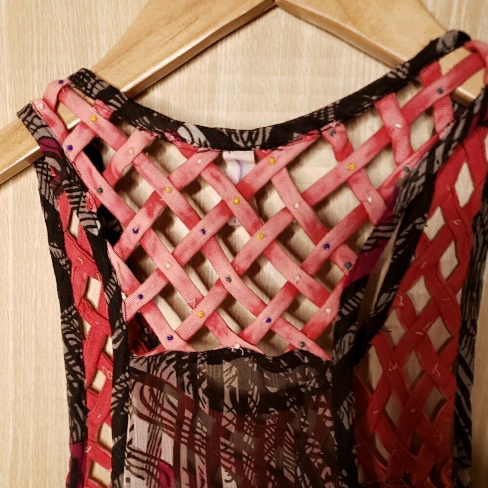 Free People Women's Semi Sheer Razorback Tank Top. - Picture 4 of 6